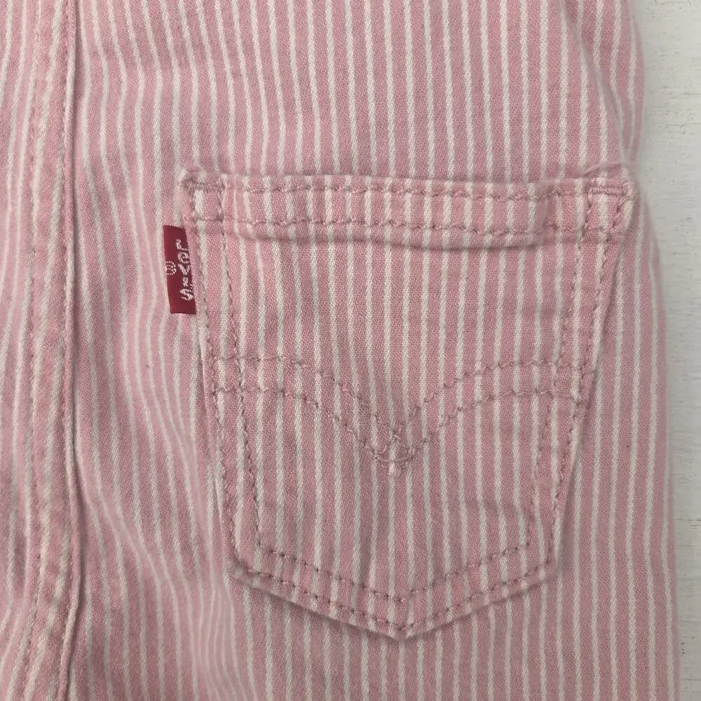 Levi Strauss Co Kids Overalls Size 18M Pink White Striped
